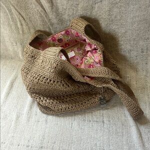 Lina Brown and Pink Satchel Bag with Elegant Design